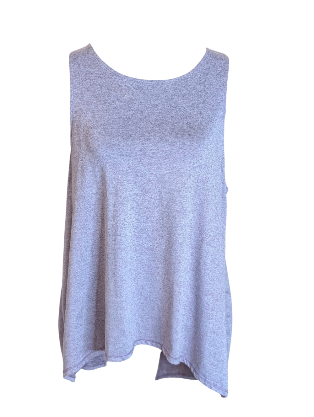 Yogalicious Heathered Purple Split Open Tie Back Tank Top Size Large